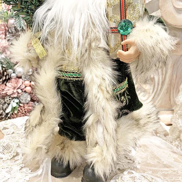 クリスマスサンタクロース(グリーン),30cm輸入雑貨,おしゃれ,ヨーロピアン,インテリア,置物-6