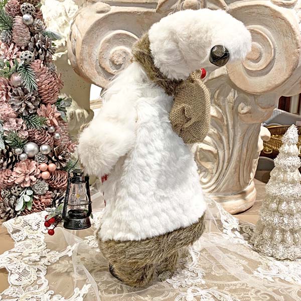 クリスマスサンタクロース(ホワイト＆レッド),30cm輸入雑貨,おしゃれ,ヨーロピアン,インテリア,置物-4