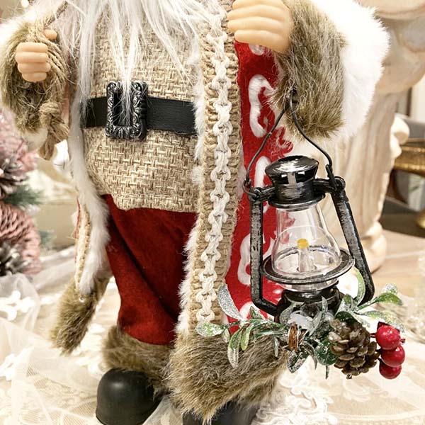 クリスマスサンタクロース(ホワイト＆レッド),30cm輸入雑貨,おしゃれ,ヨーロピアン,インテリア,置物-6