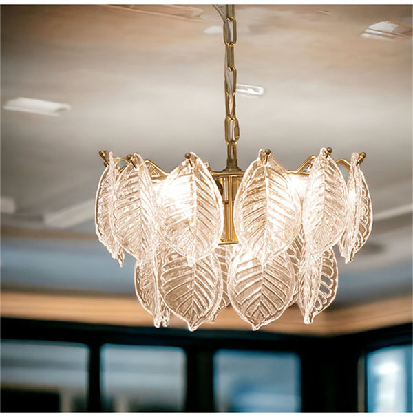 LED,モダンガラスシャンデリア,5灯,(リーフス)-3