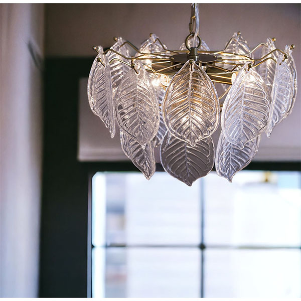 LED,モダンガラスシャンデリア,5灯,(リーフス)-8