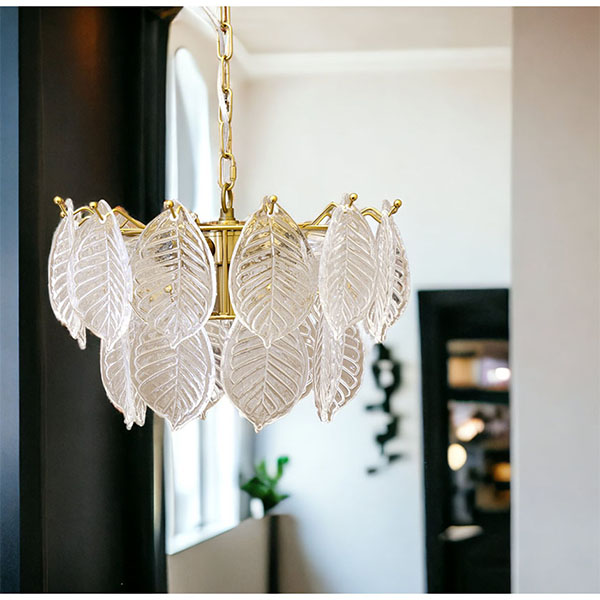 LED,モダンガラスシャンデリア,5灯,(リーフス)-9