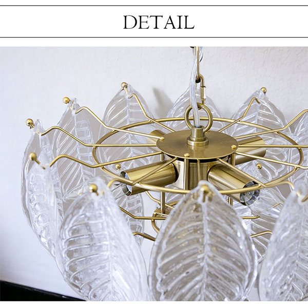 LED,モダンガラスシャンデリア,5灯,(リーフス)-10