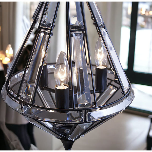 LED,モダンガラスシャンデリア,3灯,メタルブラック-11