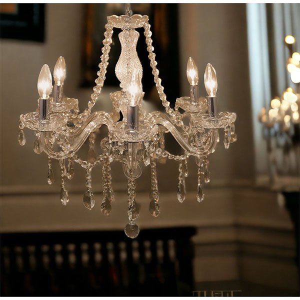 LED,モダンガラスシャンデリア,6灯,クリア-1