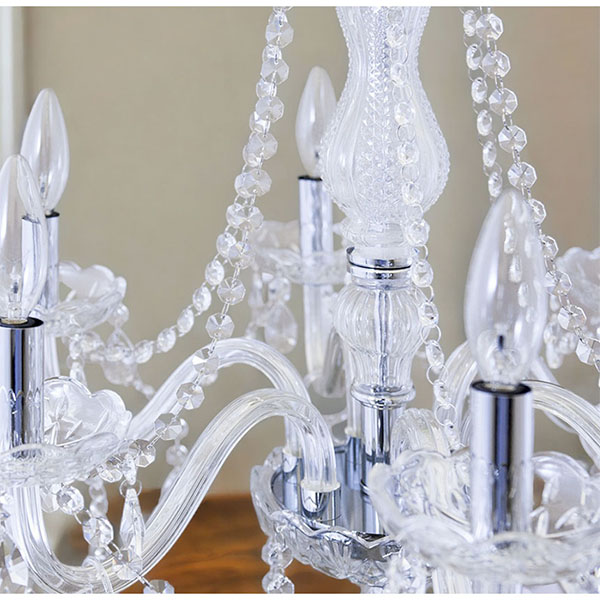 LED,モダンガラスシャンデリア,6灯,クリア-12