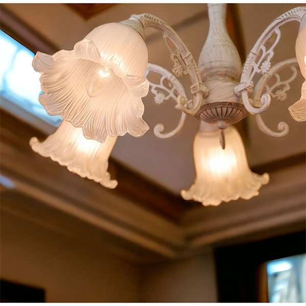 【LED対応】,クリスタルガラス,シーリングランプ(シャンデリア),5灯(ロレーヌ・ホワイト),おしゃれ,照明,通販-9