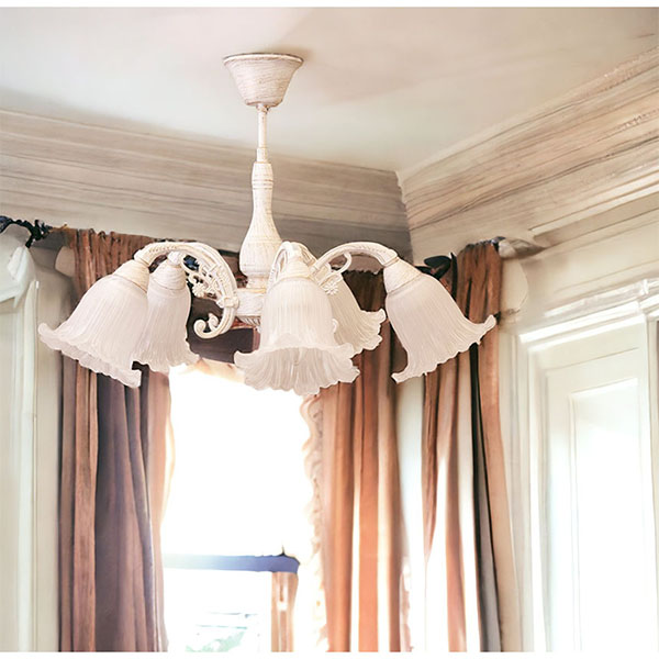 【LED対応】,クリスタルガラス,シーリングランプ(シャンデリア),5灯(ロレーヌ・ホワイト),おしゃれ,照明,通販-10