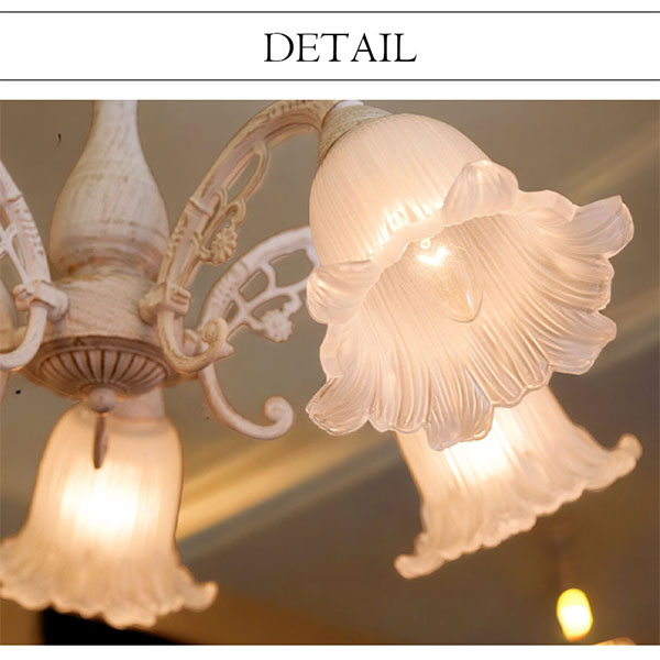 【LED対応】,クリスタルガラス,シーリングランプ(シャンデリア),5灯(ロレーヌ・ホワイト),おしゃれ,照明,通販-11