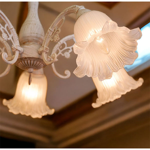 【LED対応】,クリスタルガラス,シーリングランプ(シャンデリア),5灯(ロレーヌ・ホワイト),おしゃれ,照明,通販-12