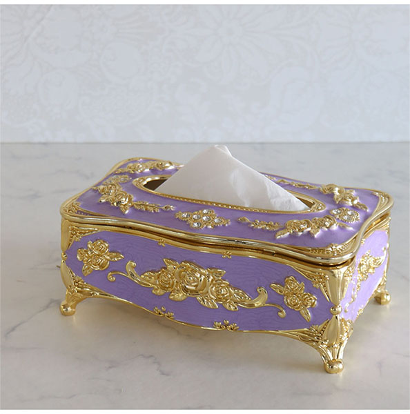 ロココ調 シンデレラのティッシュケース（パープル）-1