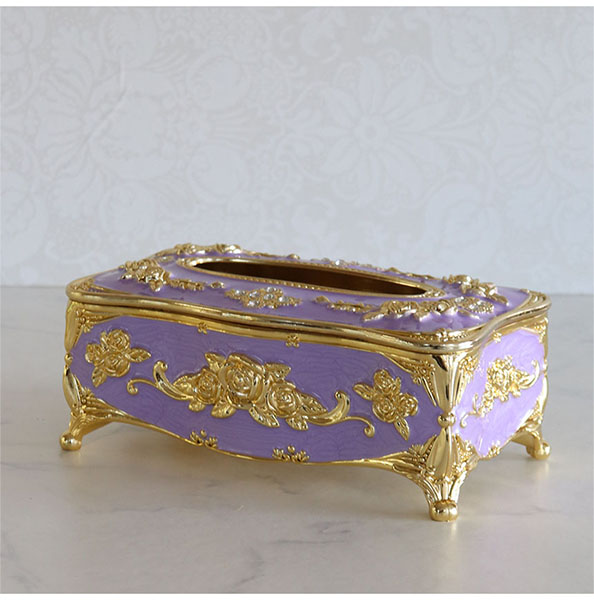 ロココ調 シンデレラのティッシュケース（パープル）-8