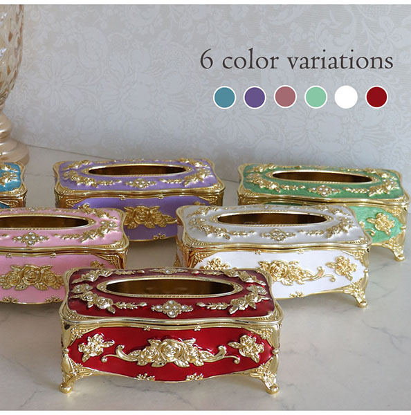 ロココ調 シンデレラのティッシュケース（ピンク）｜Y-KAGU(輸入家具屋