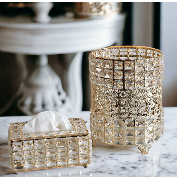 ゴージャス ダストボックス＆ティッシュボックス2点セット-1