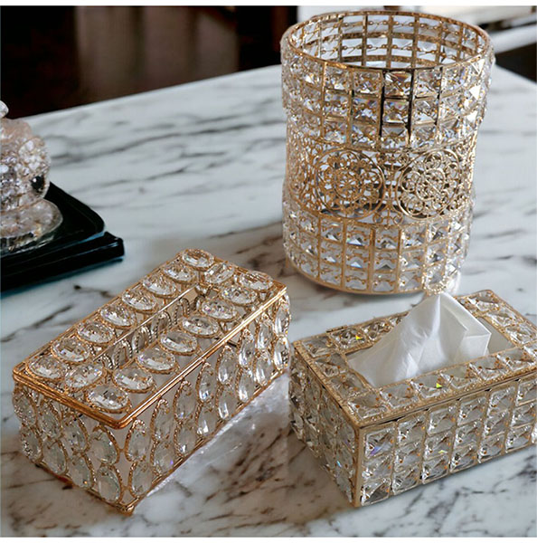 ゴージャス ダストボックス＆ティッシュボックス2点セット-3