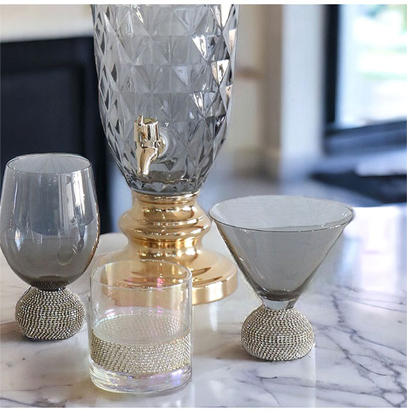 キラキラ カクテルグラス（グレー） （ミニコンポート）-1