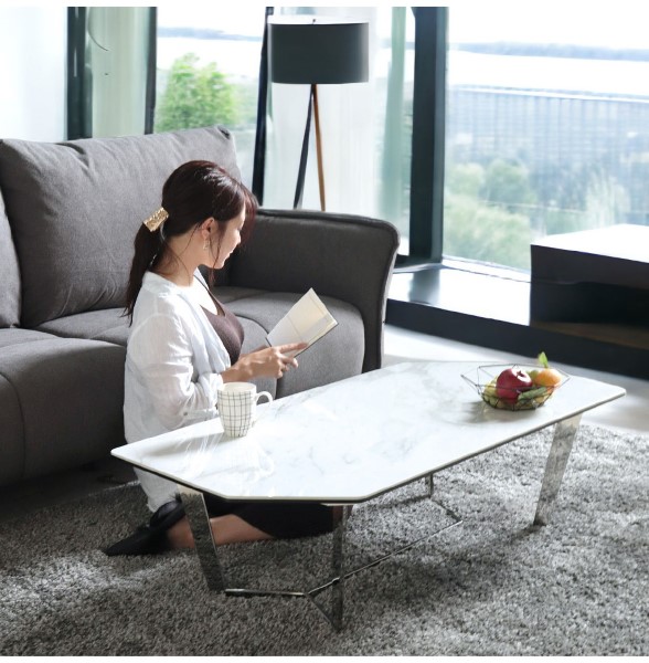 センターテーブル 石目調 大理石柄 幅110cm 大理石柄センターテーブル  