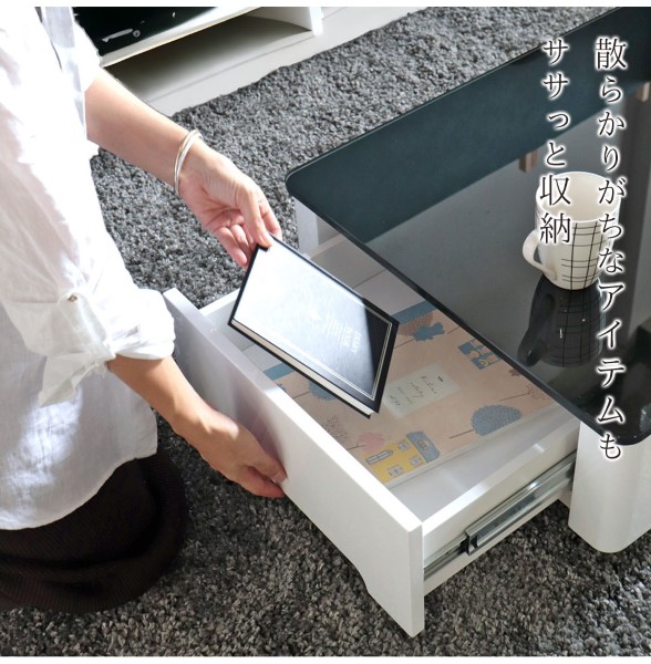 HOBANG,センターテーブル,幅105cm,おしゃれ,リビング,ローテーブル,ホワイト,白,北欧,モダン,高級,ハイグロス-9