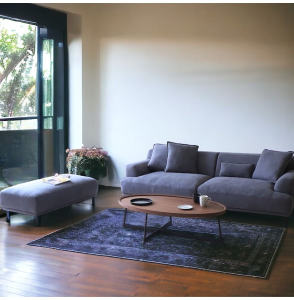 センターテーブル,ウォールナット,おしゃれ,リビングテーブル,120cm,楕円,黒,ローテーブル,リビングテーブル,ウォル-ナット-3