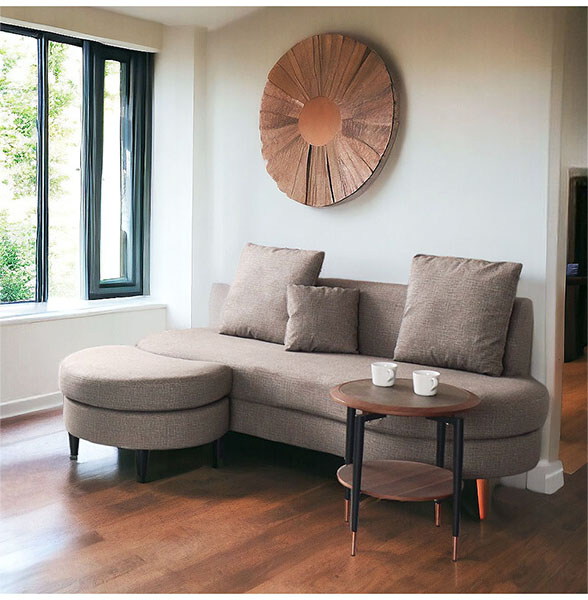 ひっかき傷に強い,ペット用,ペット対策,カウチソファ,三人掛けソファ,ソファー,ベージュ,オットマン付き,おしゃれ-5