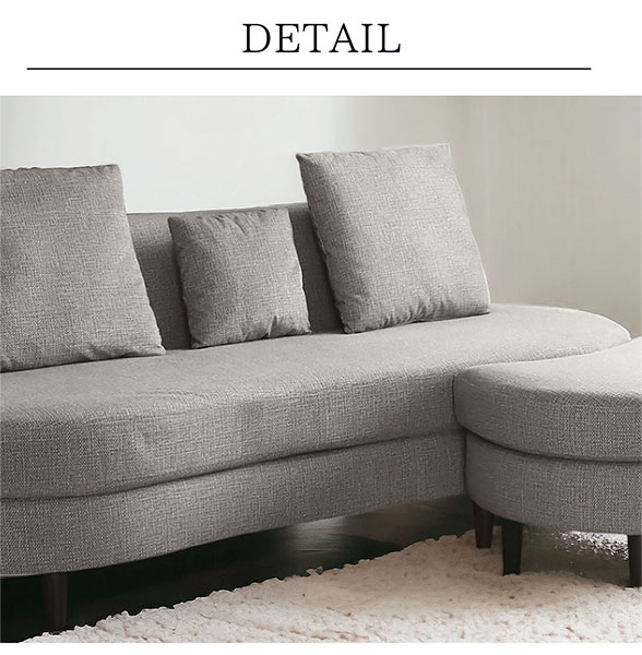 ひっかき傷に強い,ペット用,ペット対策,カウチソファ,三人掛けソファ,ソファー,ベージュ,オットマン付き,おしゃれ-10