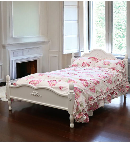 ロココ調,ダブルベッド,白,おしゃれ,可愛い,かわいい,ロマプリ,ホワイトインテリア-4