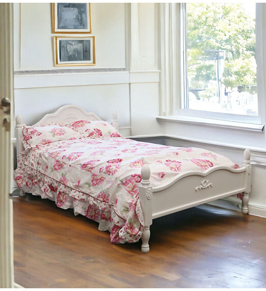 ロココ調,ダブルベッド,白,おしゃれ,可愛い,かわいい,ロマプリ,ホワイトインテリア-5