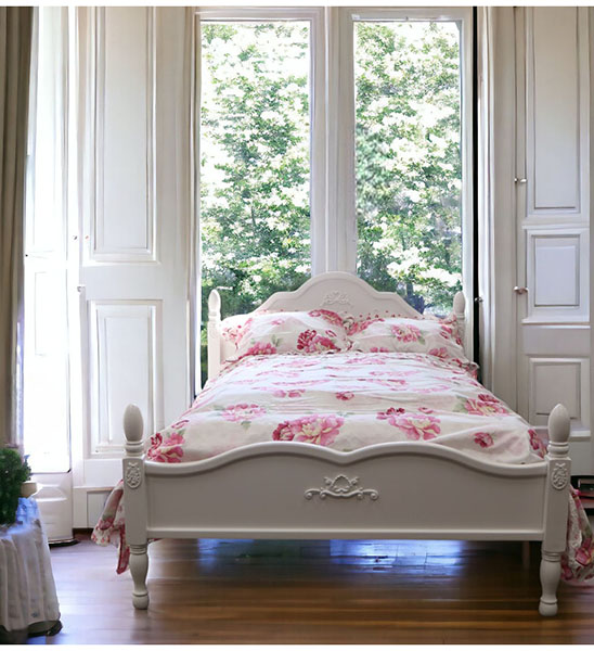 ロココ調,ダブルベッド,白,おしゃれ,可愛い,かわいい,ロマプリ,ホワイトインテリア-9