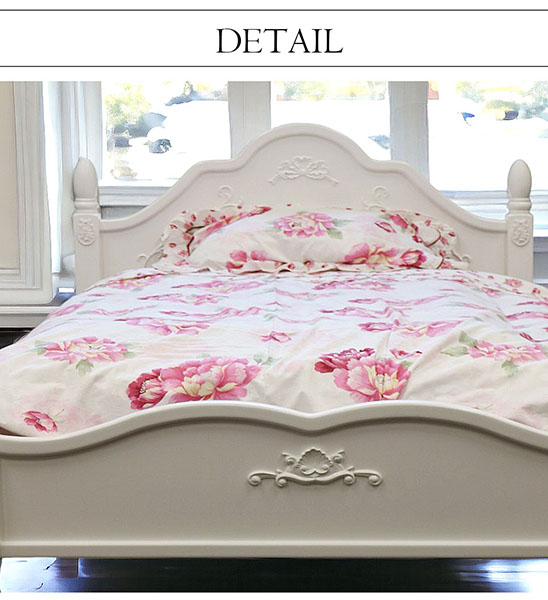 ロココ調,ダブルベッド,白,おしゃれ,可愛い,かわいい,ロマプリ,ホワイトインテリア-10