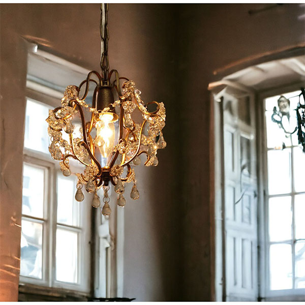 LED対応】 【全2色】 ガラス製 1灯シャンデリア ペンダント