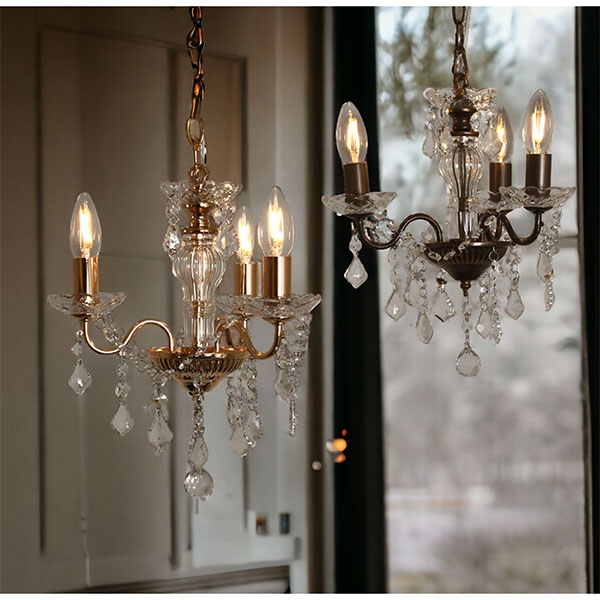 全2色展開 LED対応 ガラス製 3灯シャンデリア ペンダントライト シーリングランプ 現代的デザイン 省エネ インテリア照明 店舗什器用-1