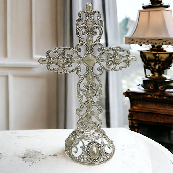 ヨーロピアンインテリア クロスオブジェ（置物） パール （Lサイズ  