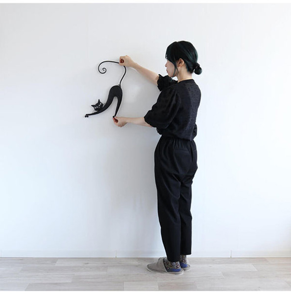 立体,ウォールアートパネル,アンティーク調,猫のオブジェ,キャット,クロネコ,黒猫,ブラック,壁飾り,おしゃれ,ウォールパネル-12