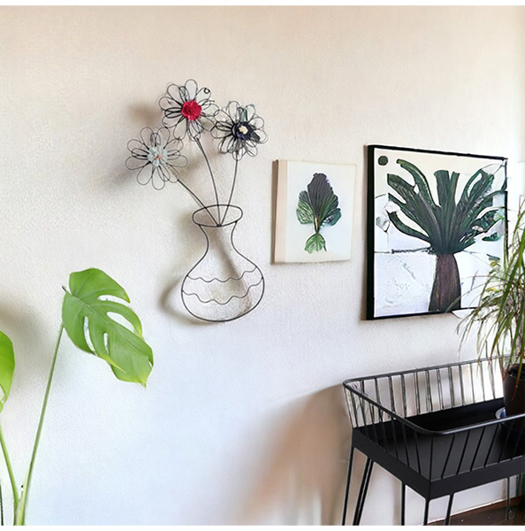 ワイヤーアート 壁を泳ぐ像 f.k 純粋 