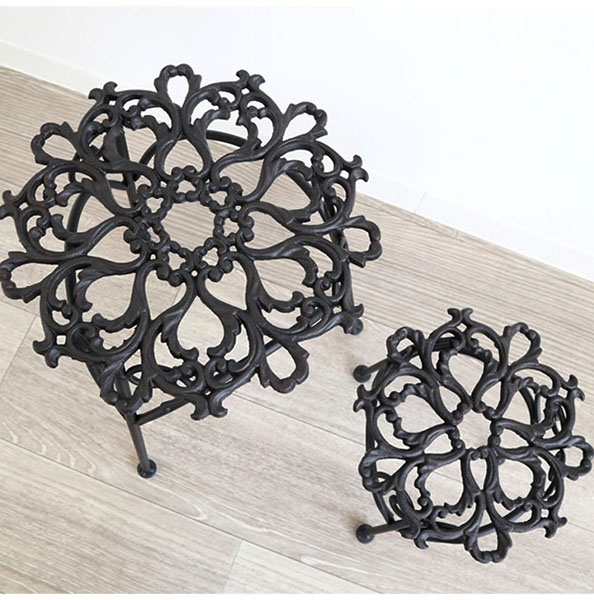 ガーデニングアイテム,アンティーク調,アイアンスタンド,2点セット,花台,おしゃれ,ヨーロピアン,園芸,ガーデン,庭-11