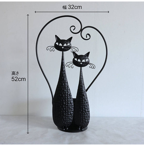 猫のデザイン,鉢カバー,おしゃれ,かわいい,黒猫,アイアン,プランターカバー,フラワースタンド,ガーデニング,インテリア-4