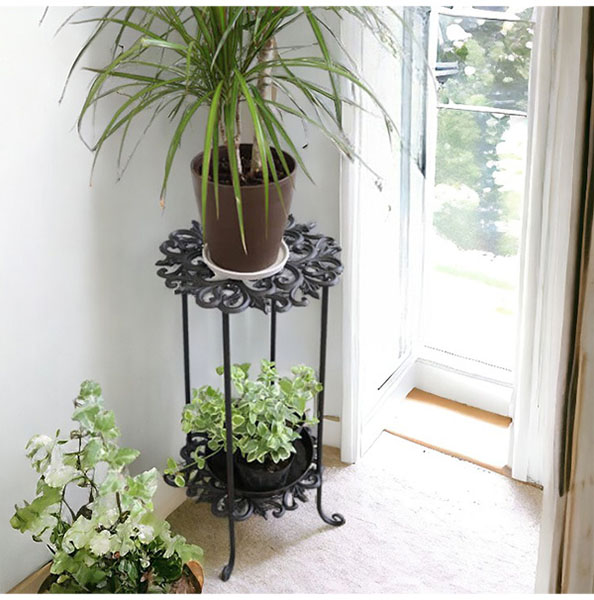 アイアン製,アンティーク調,フラワースタンド（花台）,高さ61ｃｍ,プランタースタンド,おしゃれ,ガーデニングアイテム,ヨーロピアン調-2