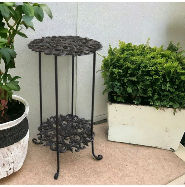 アイアン製,アンティーク調,フラワースタンド（花台）,高さ61ｃｍ,プランタースタンド,おしゃれ,ガーデニングアイテム,ヨーロピアン調-3