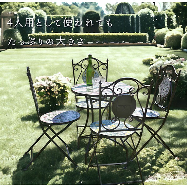 ガーデンチェア,おしゃれ,アイアン,レモン,2脚入り,輸入家具,イエロー-4