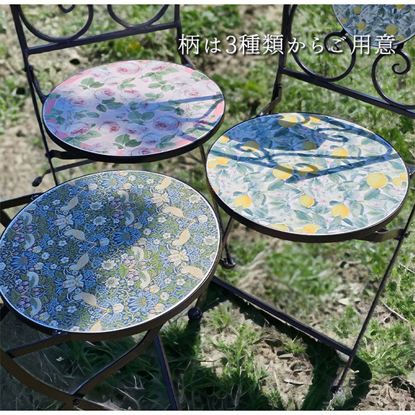 ガーデンチェア,おしゃれ,アイアン,レモン,2脚入り,輸入家具,イエロー-5