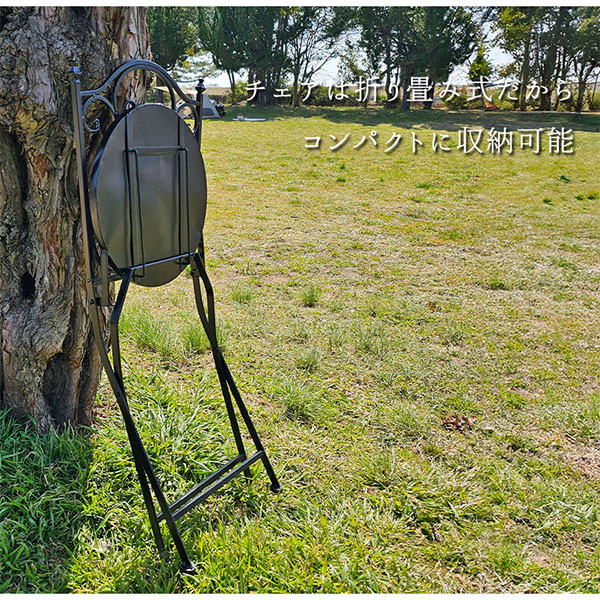 ガーデンチェア,おしゃれ,アイアン,レモン,2脚入り,輸入家具,イエロー-9