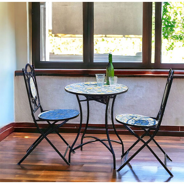 ガーデニング,ガーデンテーブル,セット,3点,チェア,テーブル,レモン,イエロー-6