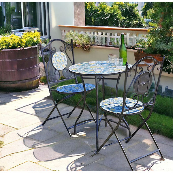 ガーデニング,ガーデンテーブル,セット,3点,チェア,テーブル,レモン,イエロー-10