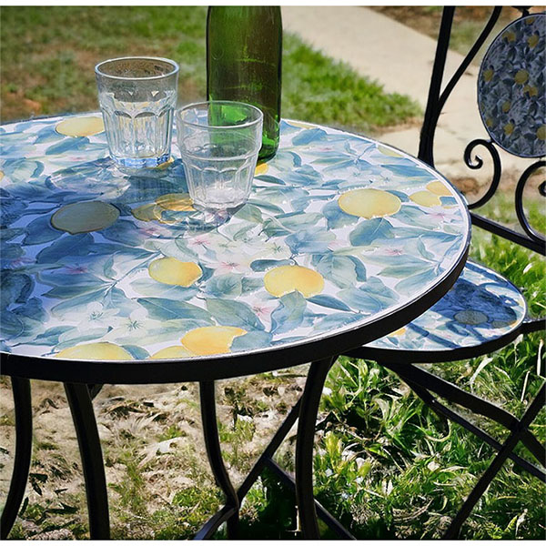 ガーデニング,ガーデンテーブル,セット,3点,チェア,テーブル,レモン,イエロー-11