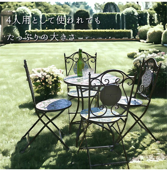 ガーデニング,ガーデンテーブル,幅60cm,アイアン,テーブル,バラ柄,ローズ柄,薔薇,おしゃれ-11