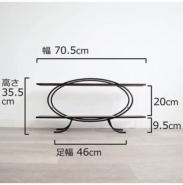 アンティーク調,木製,アイアン,2段,木製ラック,オープンシェルフ,プランタースタンド,ディスプレイラック,おしゃれ,アジアン-4