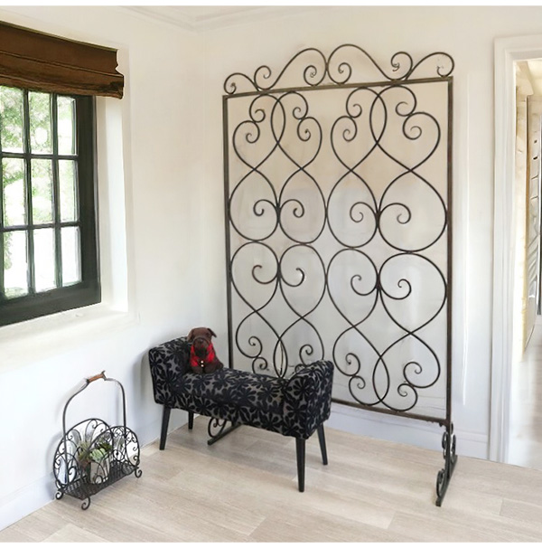 ヨーロピアン調,アイアンパーティション,高さ190cm,おしゃれ,スリム,アンティークアイアン,間仕切り,衝立,仕切り,間仕切り-1
