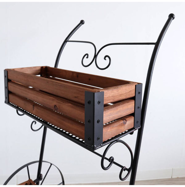 木製,アイアン,フラワーカート,おしゃれ,フラワースタンド,プランターラック,アイアンプランター,ガーデニング,アイテム,花台,カート-13