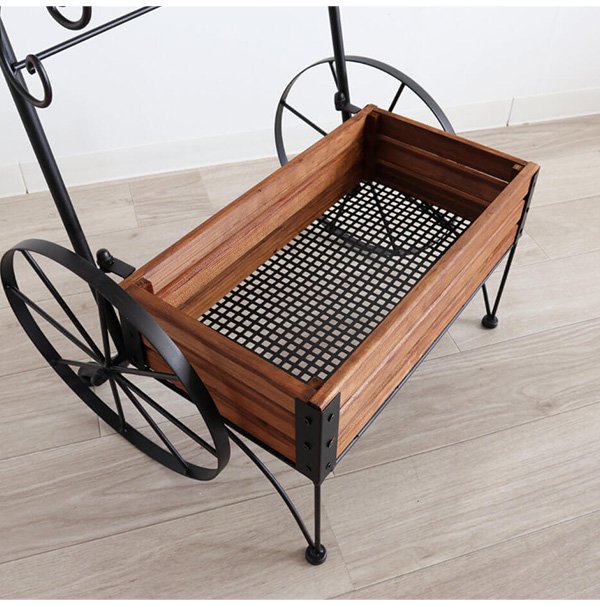 木製,アイアン,フラワーカート,おしゃれ,フラワースタンド,プランターラック,アイアンプランター,ガーデニング,アイテム,花台,カート-14