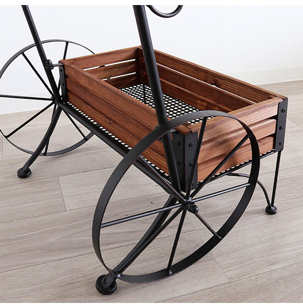 木製,アイアン,フラワーカート,おしゃれ,フラワースタンド,プランターラック,アイアンプランター,ガーデニング,アイテム,花台,カート-16